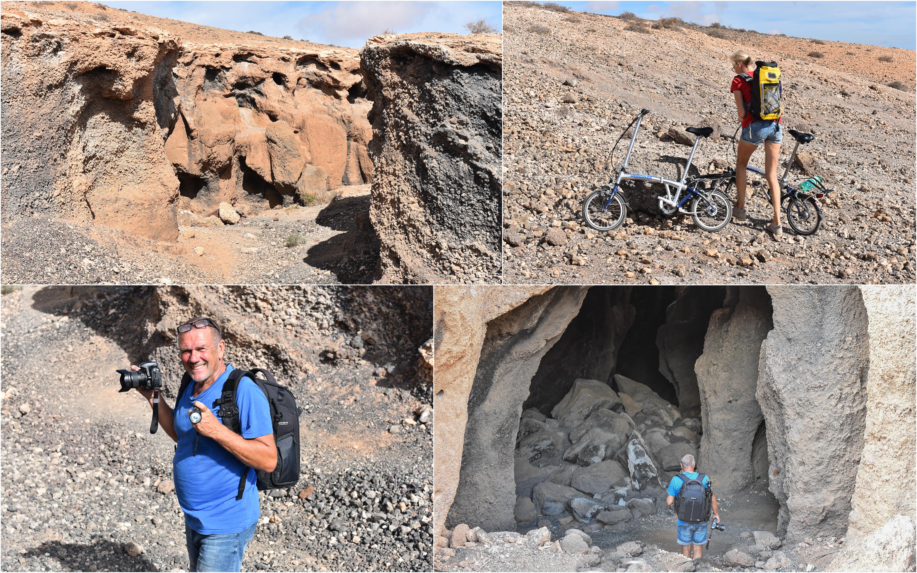 „Vor den Cuevas de lava. Die Taschenlampe ist gut gemeint, aber eher ein Witz in der Höhle.“