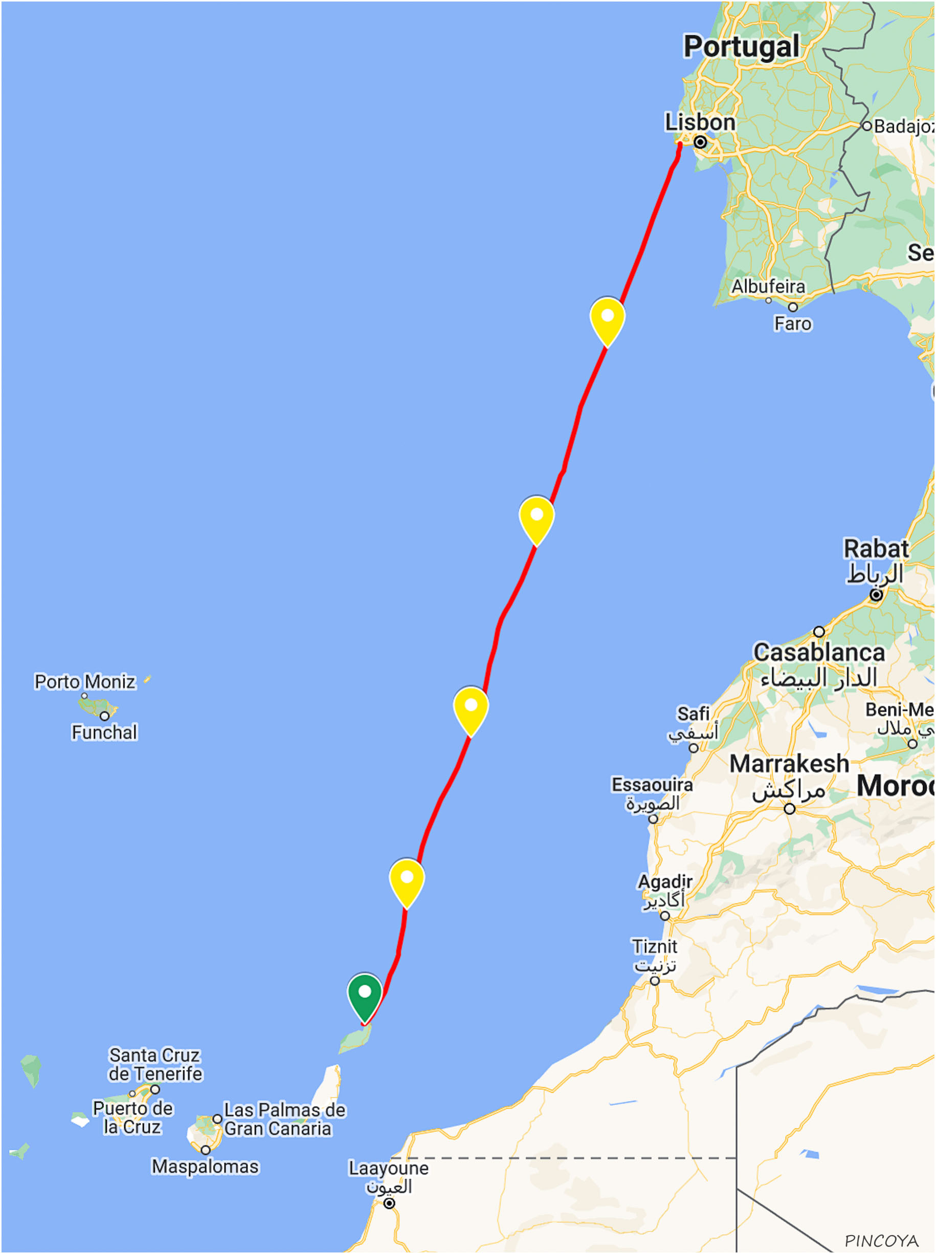 „von Cascais (P) -> zur Isla de la Graciosa - Kanaren (E)“