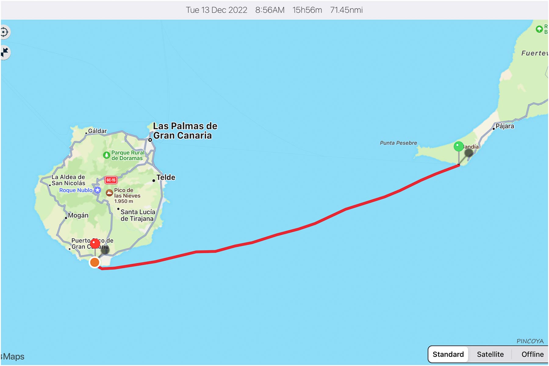 „von Morro Jable (Fuerteventura) -> nach Pasito Blanco (Gran Canaria)“