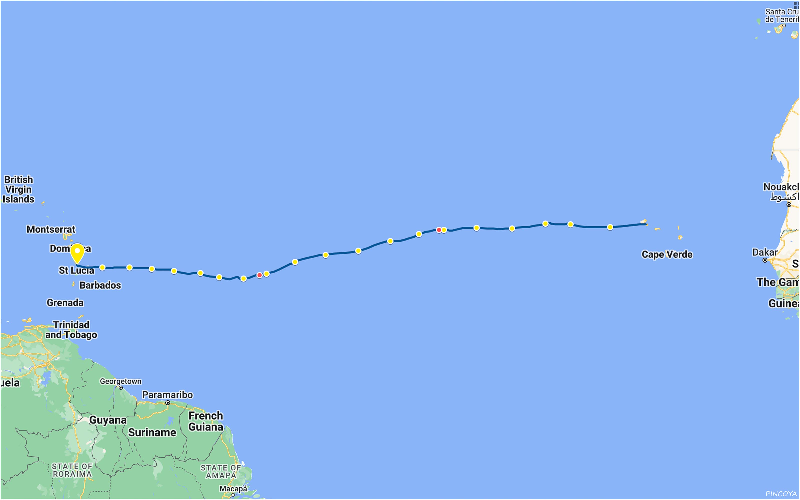 „von Cabo Verde -> nach Martinique“