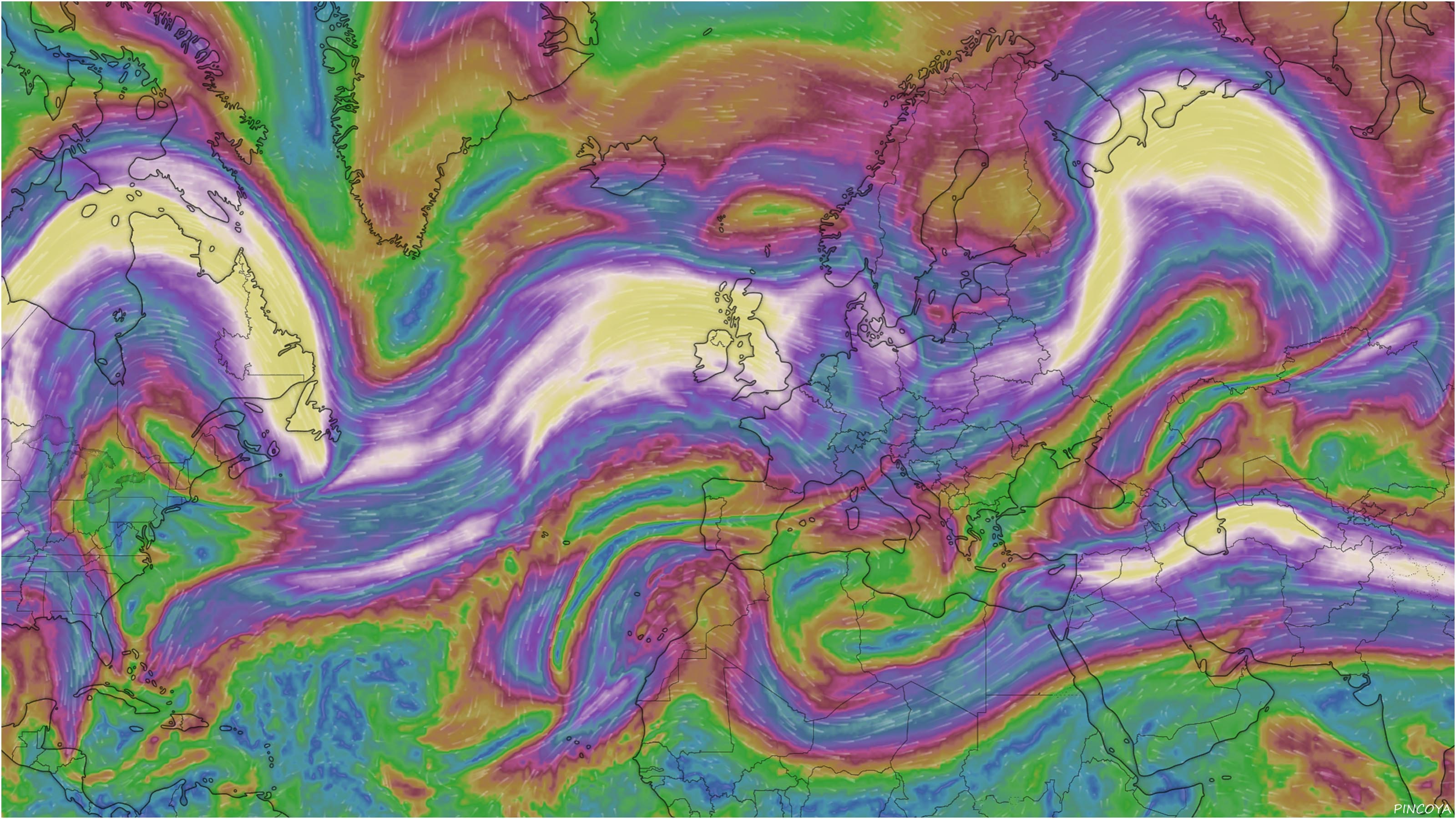 „Fast wie gemalt. Der Jet Stream. Leider lenkt er alles genau über uns rüber ...😟“