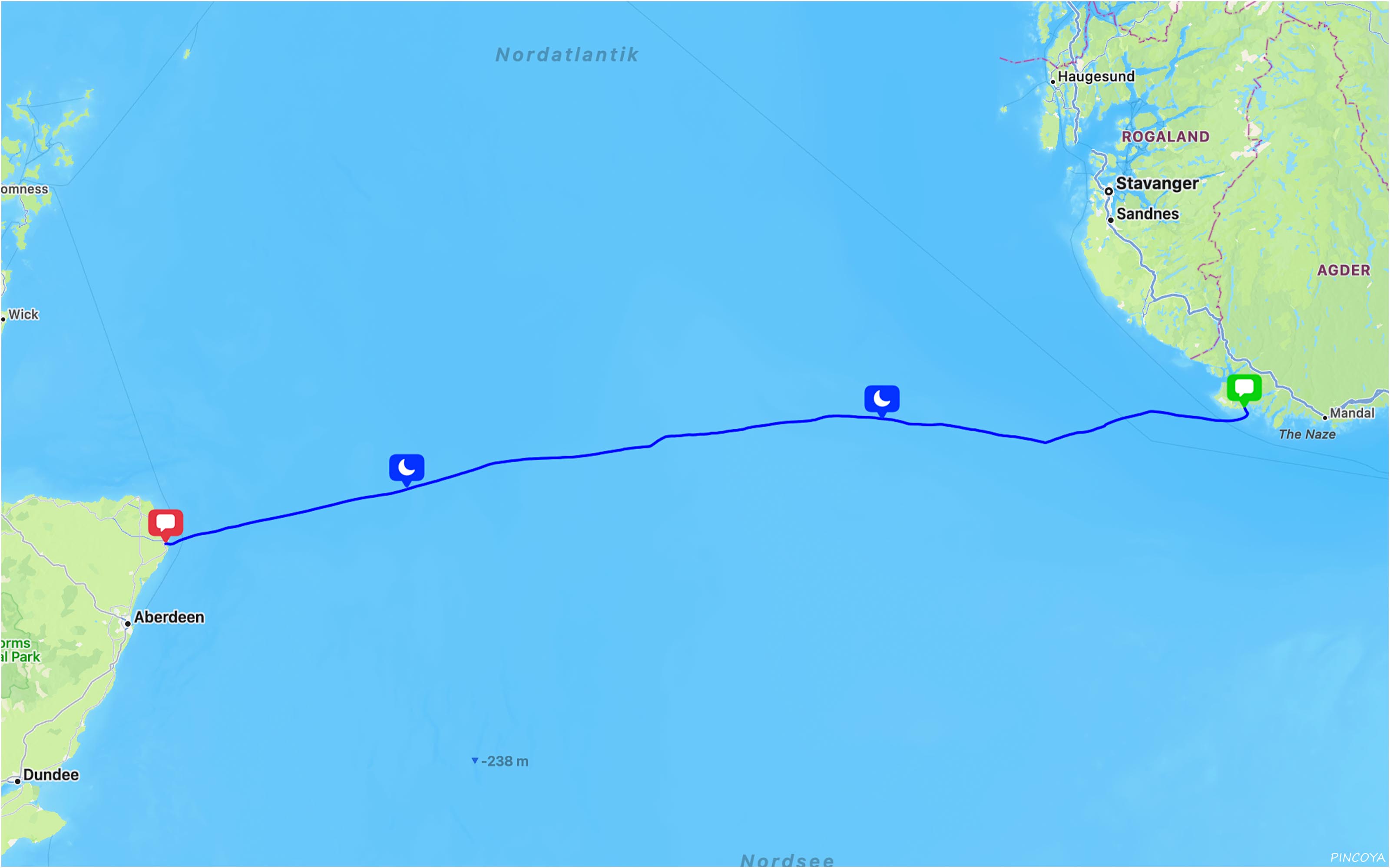 „von Peterhead (SCO) -> Farsund (N)“