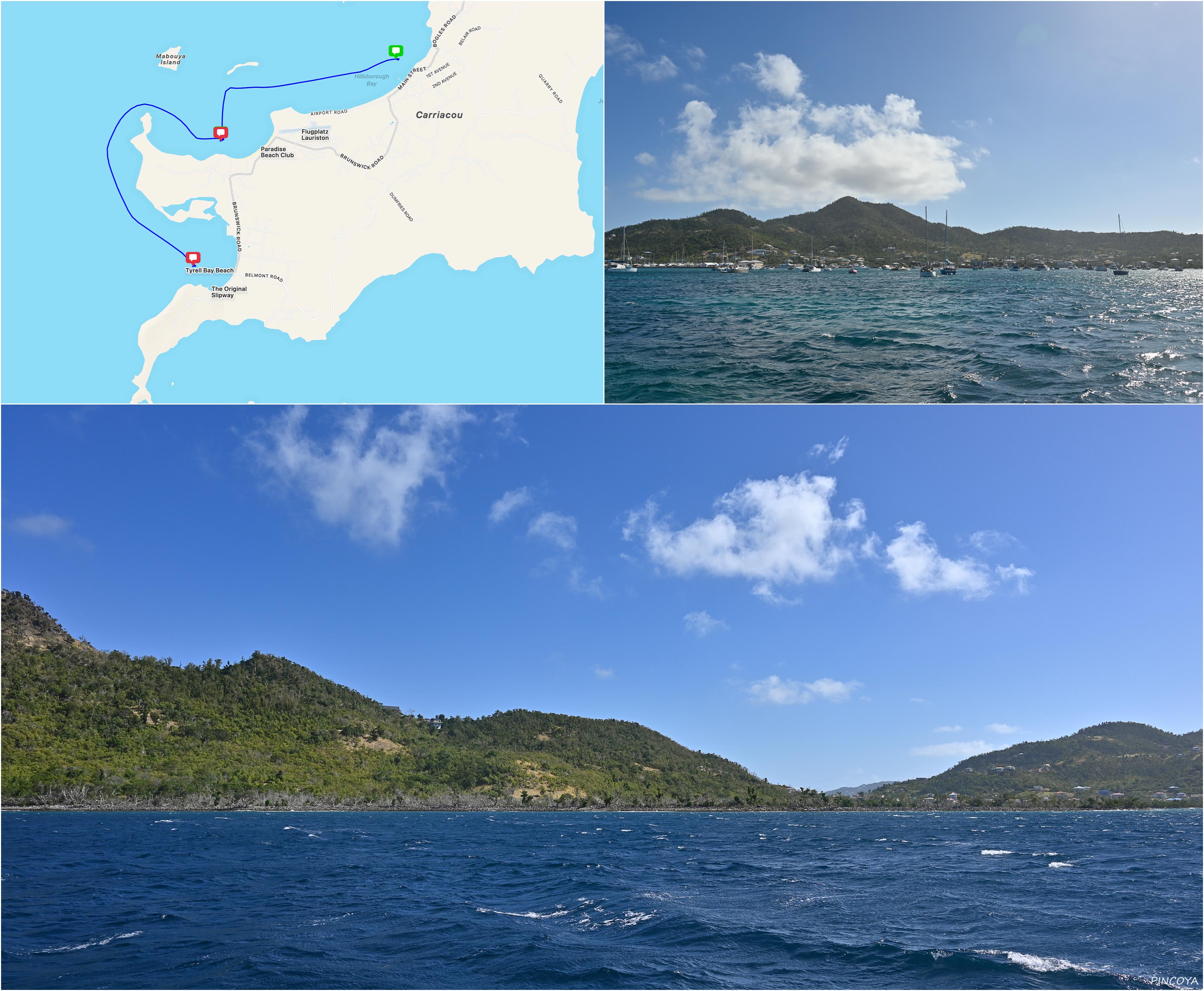 „Aus der Tyrell Bay geht's auf die Nordseite von Carriacou“