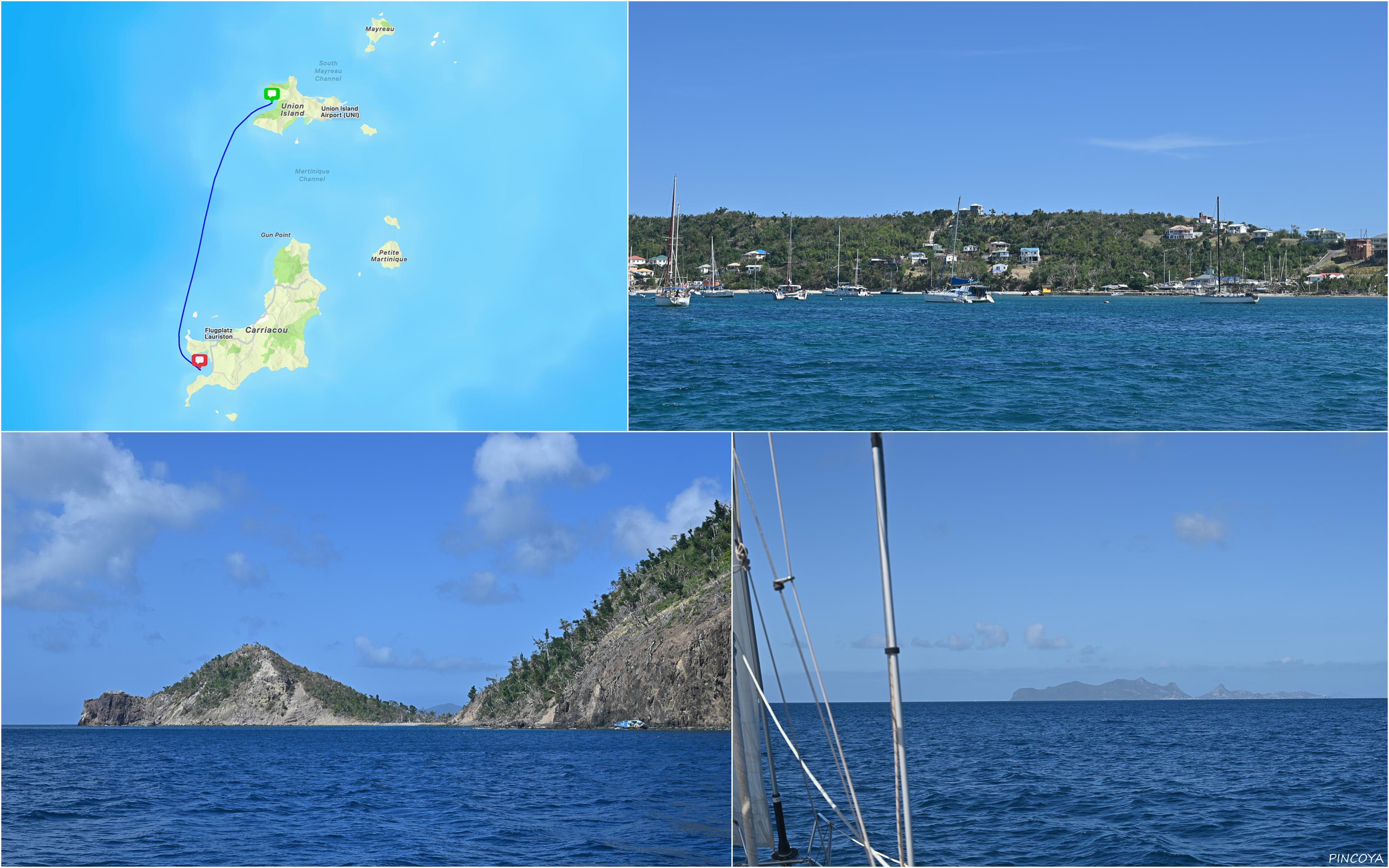 „von Carriacou, Grenada -> via Union Island -> nach Bequia, Grenadines“