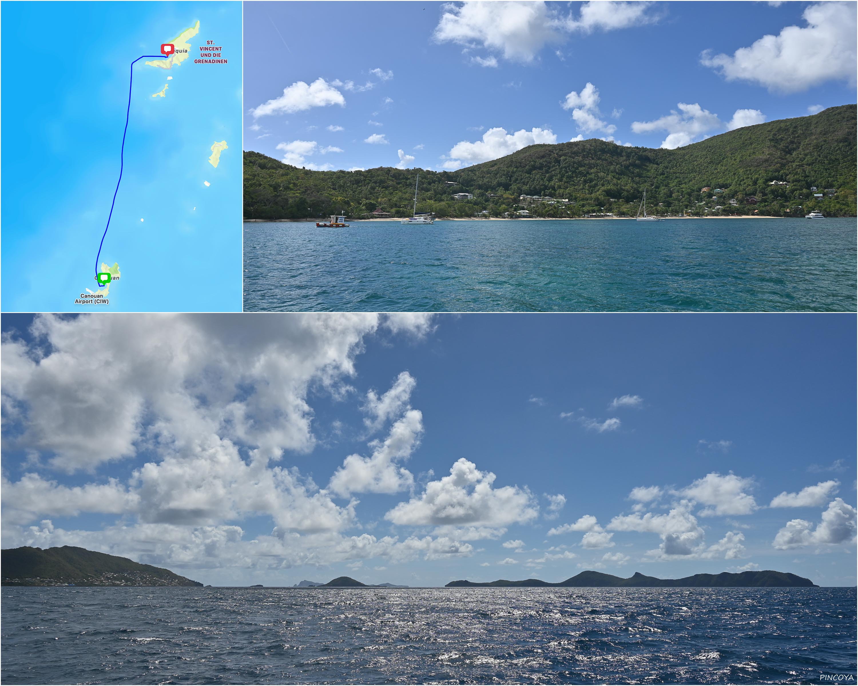 „von der Admiralty Bay, Bequia -> in die Charlestown Bay, Canouan“