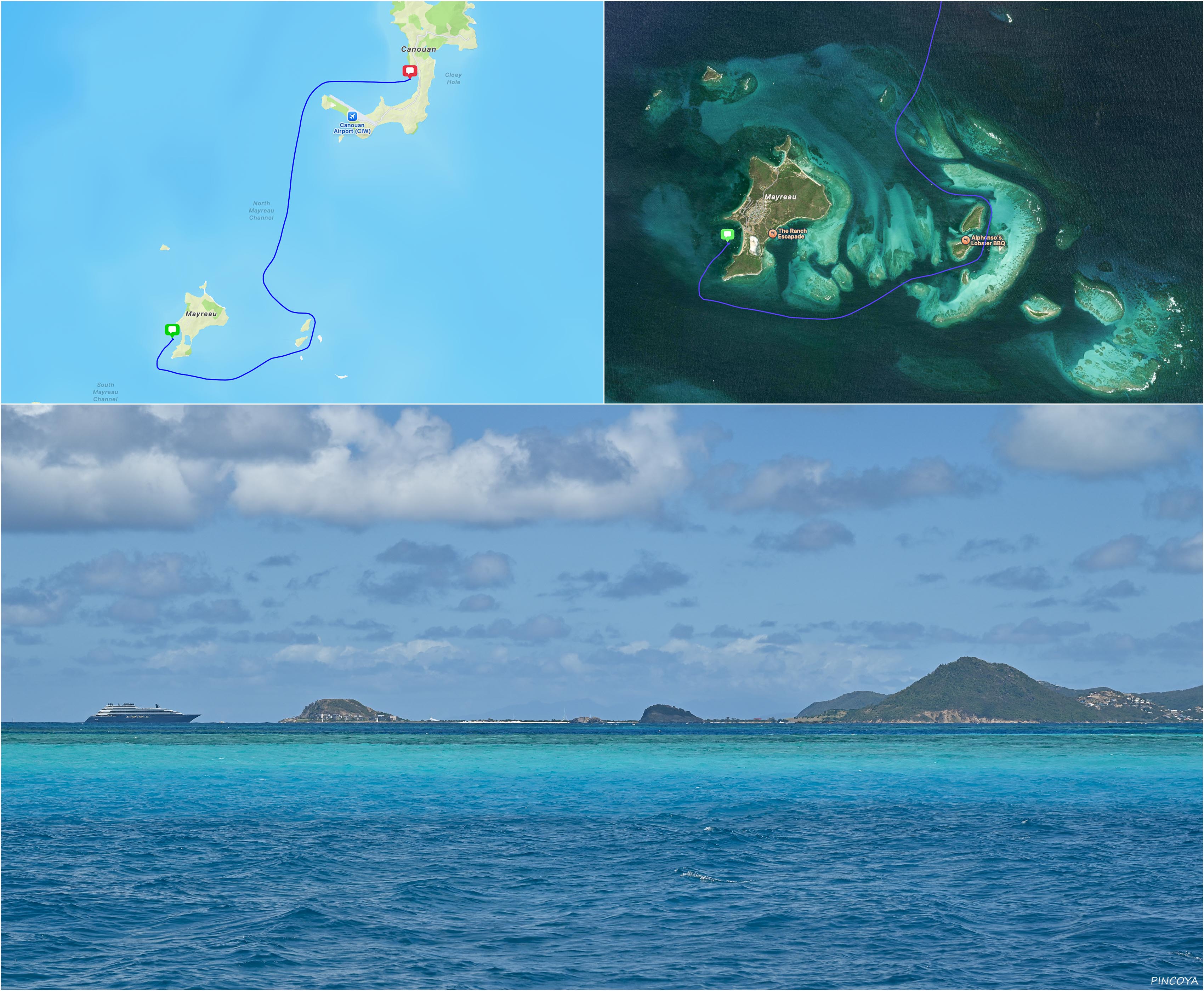 „aus der Charlestown Bay, Canouan -> via den Tobago Cays -> in die Saline Bay, Mayreau“