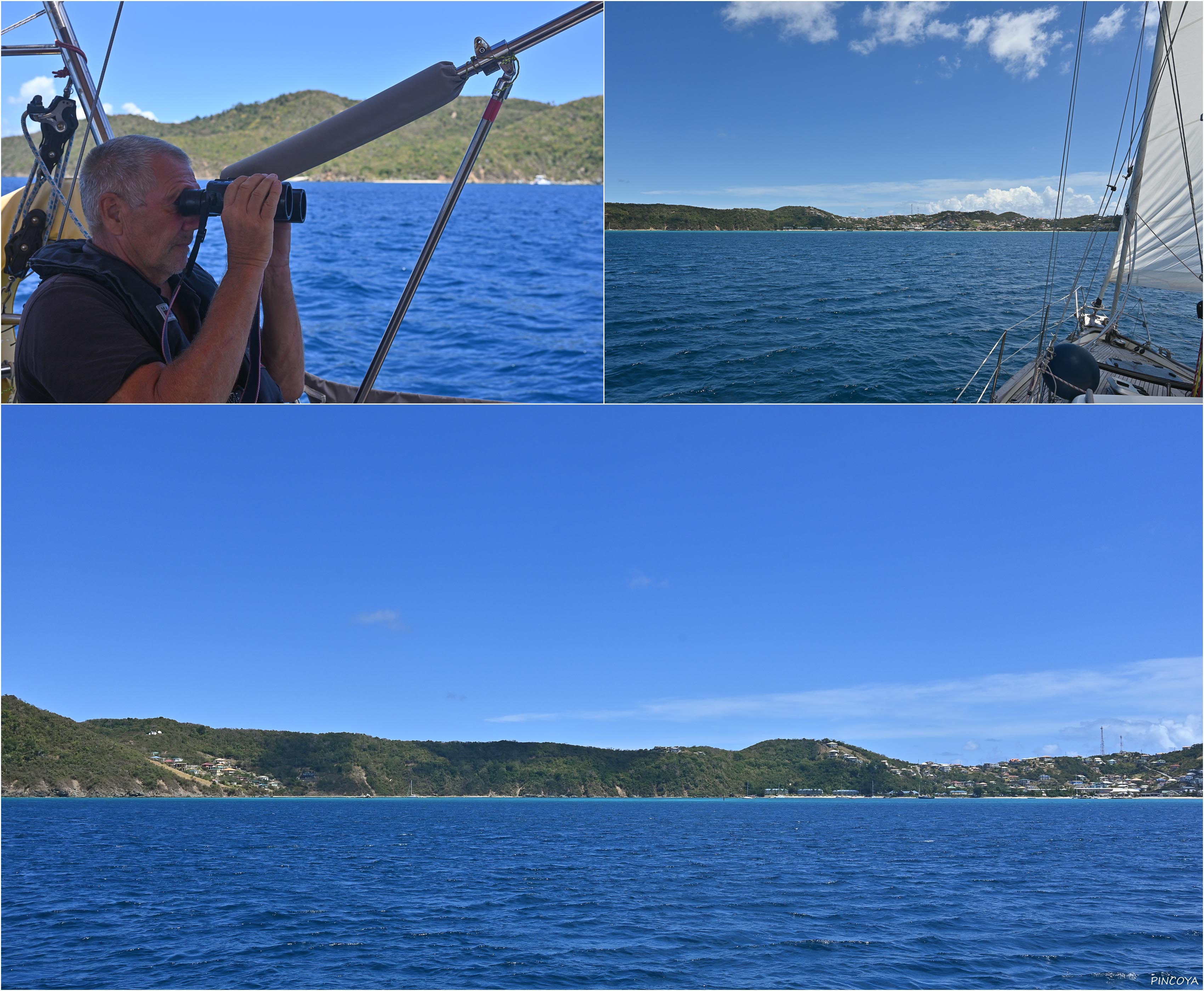 „Anfahrt auf die Charlestown Bay, Canouan“