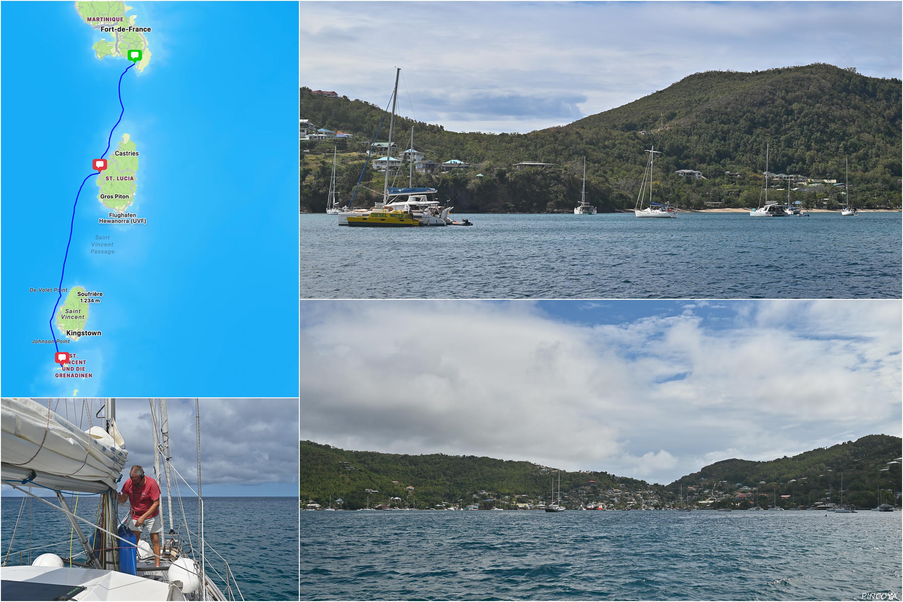 „von Bequia -> via Saint Lucia -> nach Martinique“
