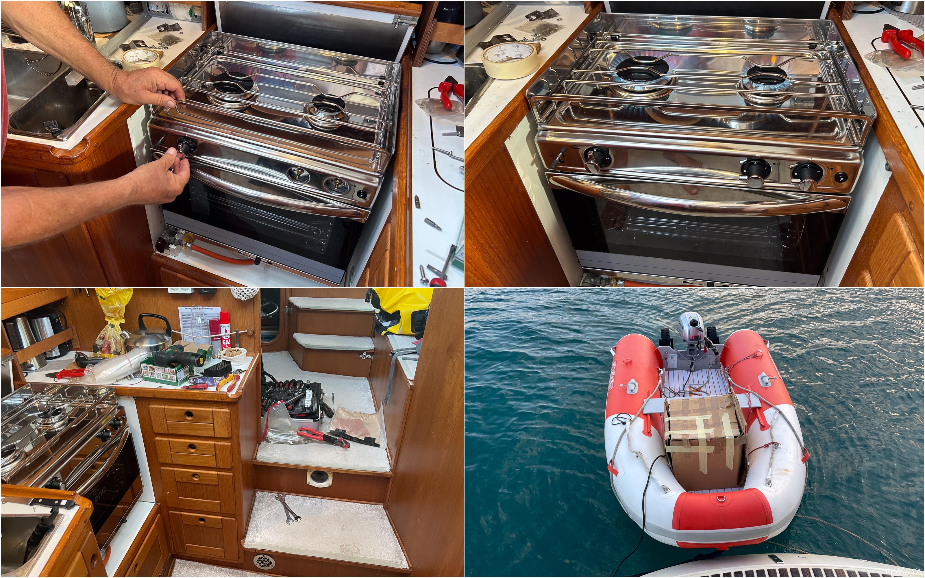 „Fertig! Und schon steht der alte Herd im Gummiboot zum Abtransport“